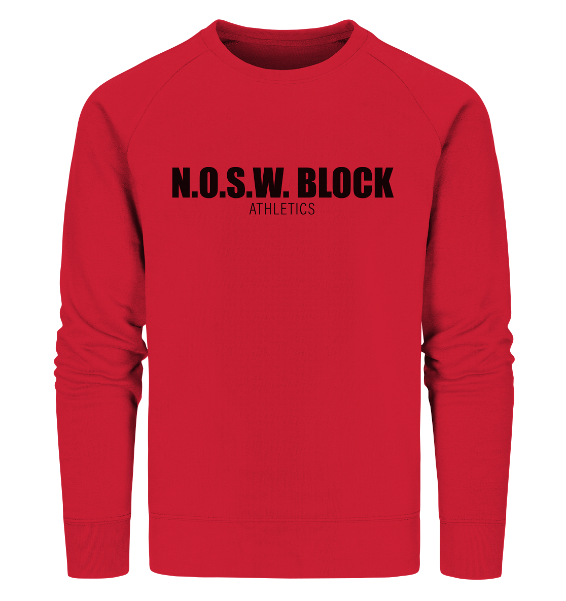 N.O.S.W. BLOCK Sweater "N.O.S.W. BLOCK ATHLETICS" Männer Organic Sweatshirt rot