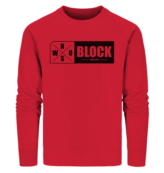 N.O.S.W. BLOCK Logo Sweater Männer Organic Sweatshirt rot