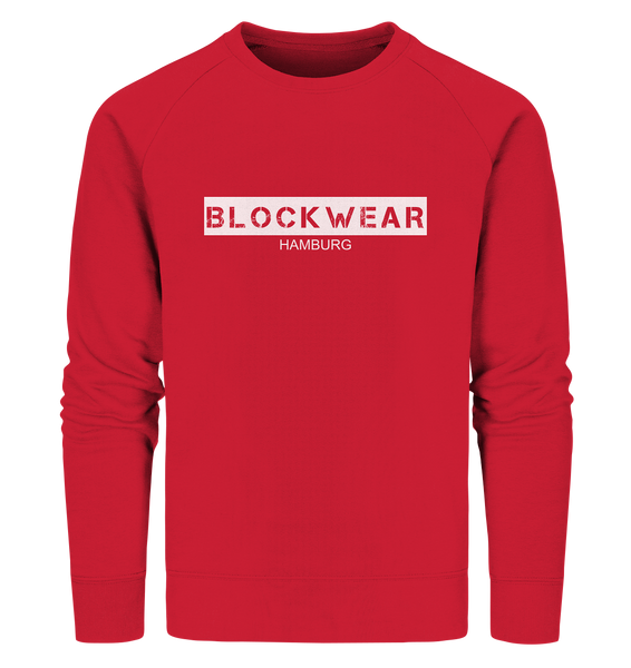 N.O.S.W. BLOCK Sweater "BLOCKWEAR HAMBURG" Männer Organic Sweatshirt rot