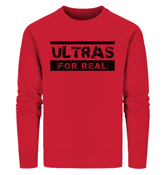 N.O.S.W. BLOCK Ultras Sweater "ULTRAS FOR REAL" beidseitig bedrucktes Männer Organic Sweatshirt rot