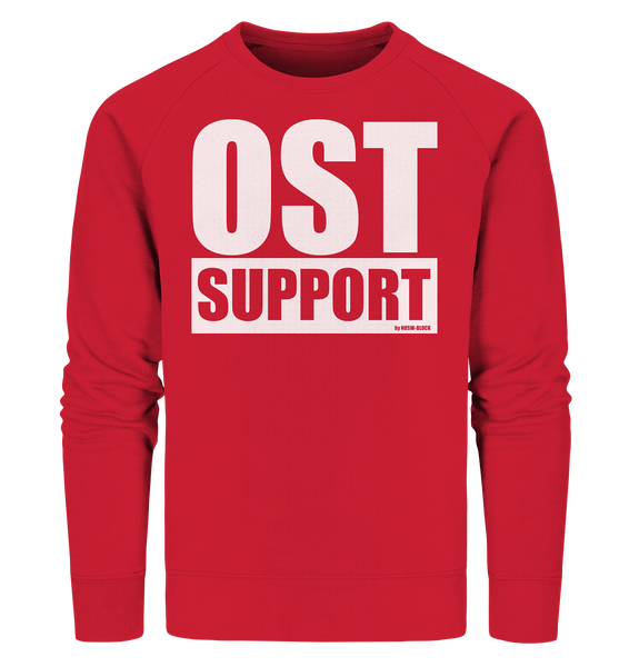 N.O.S.W. BLOCK Fanblock Sweater "OST SUPPORT" Männer Organic Sweatshirt rot