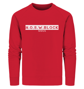 N.O.S.W. BLOCK Sweater "MMXIX" Männer Organic Sweatshirt rot