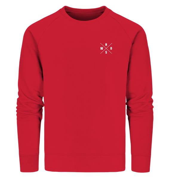 N.O.S.W. BLOCK Sweater "N.O.S.W. ICON" @ Front & Back Männer Organic Sweatshirt rot