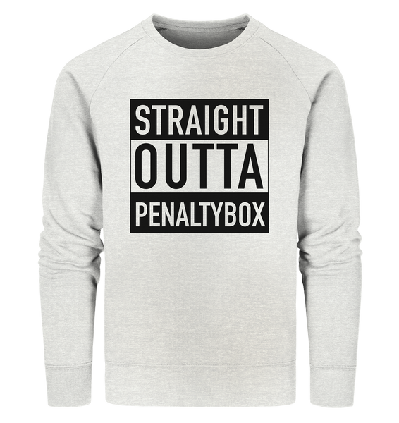 N.O.S.W. BLOCK Sweater "STRAIGHT OUTTA PENALTY BOX" Männer Organic Sweatshirt creme heather grau