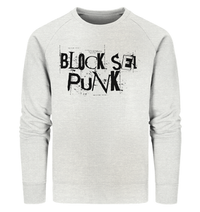 N.O.S.W. BLOCK Fanblock Sweater "BLOCK SEI PUNK" Männer Organic Sweatshirt creme heather grau