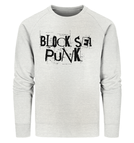 N.O.S.W. BLOCK Fanblock Sweater "BLOCK SEI PUNK" Männer Organic Sweatshirt creme heather grau