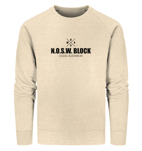 N.O.S.W. BLOCK Sweater "CREW NULL40" Männer Organic Sweatshirt natural raw