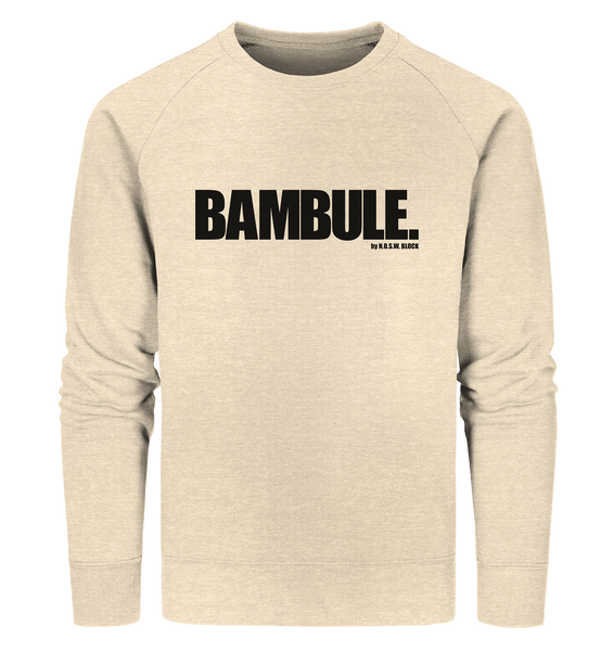 N.O.S.W. BLOCk Fanblock Sweater "BAMBULE." Organic Sweatshirt natural raw