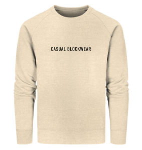 N.O.S.W. BLOCK Hoodie "CASUAL BLOCKWEAR" beidseitig bedruckter Männer Organic Sweatshirt natural raw