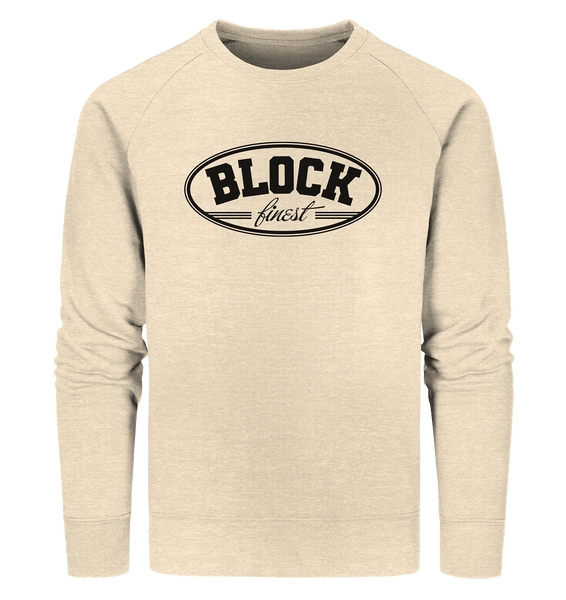 N.O.S.W. BLOCK Fanblock Sweater "BLOCK finest" Männer Organic Sweatshirt natural raw