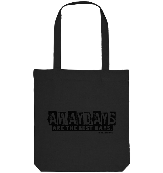 N.O.S.W. BLOCK Fanblock Tote-Bag "AWAYDAYS ARE THE BEST DAYS." Organic Baumwolltasche schwarz