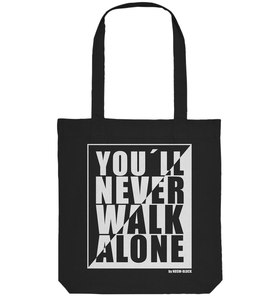 N.O.S.W. BLOCK Fanblock Tote-Bag "YOU´LL NEVER WALK ALONE" Organic Baumwolltasche schwarz