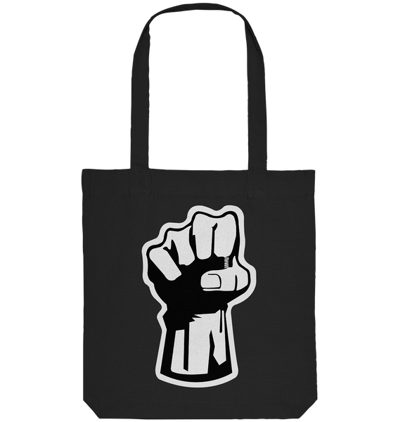 N.O.S.W. BLOCK Gegen Rechts Tote-Bag "NO BLOCK FOR RACISM" Organic Baumwolltasche schwarz