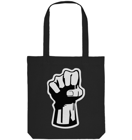 N.O.S.W. BLOCK Gegen Rechts Tote-Bag "NO BLOCK FOR RACISM" Organic Baumwolltasche schwarz