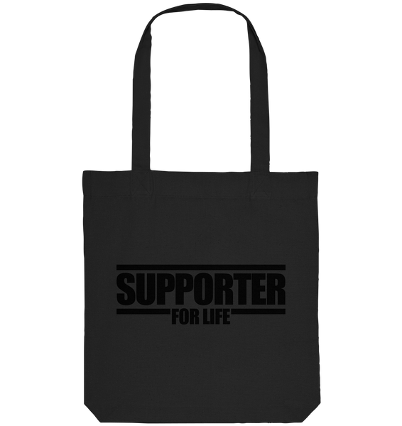 N.O.S.W. BLOCK Supporter Tote-Bag "SUPPORTER FOR REAL" Organic Baumwolltasche schwarz