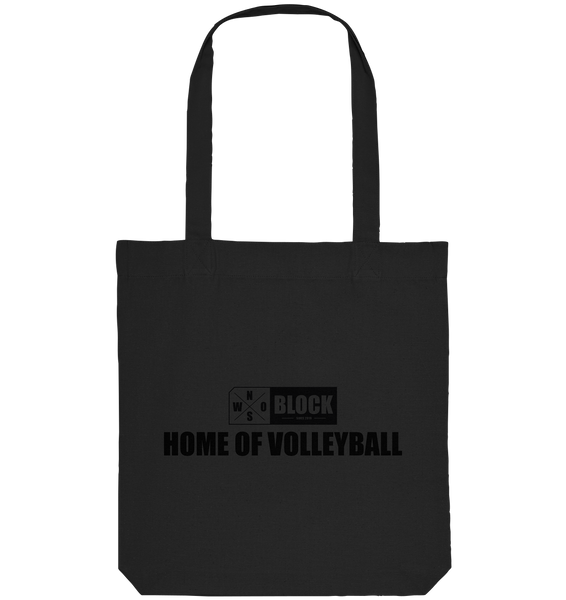 N.O.S.W. BLOCK Tote-Bag "HOME OF VOLLEYBALL" Organic Baumwolltasche schwarz