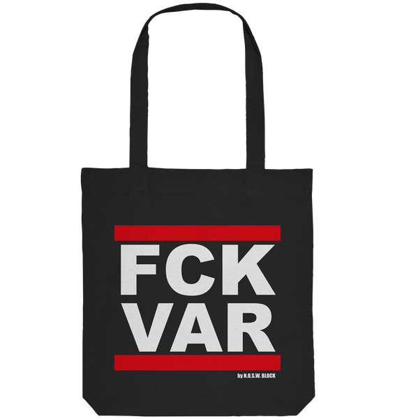 N.O.S.W. BLOCK Fanblock Tote-Bag "FCK VAR" Organic Baumwolltasche schwarz