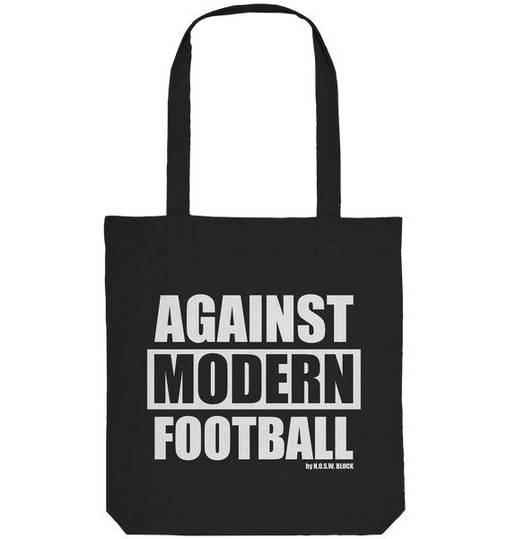 N.O.S.W. BLOCK Fanblock Tote-Bag "AGAINST MODERN FOOTBALL" Organic Baumwolltasche schwarz