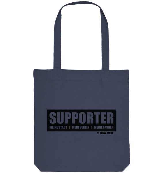 N.O.S.W. BLOCK SUPPORTER Tote-Bag "MEINE STADT | MEIN VEREIN | MEINE FARBEN" Organic Baumwolltasche midnight blue