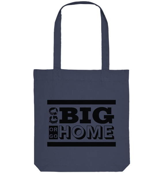 N.O.S.W. BLOCK Fanblock Tote-Bag "GO BIG OR GO HOME" Organic Baumwolltasche midnight blue