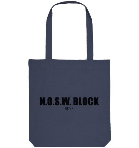 N.O.S.W. BLOCK Tote-Bag "N.O.S.W. BLOCK BOYS" Organic Baumwolltasche midnight blue