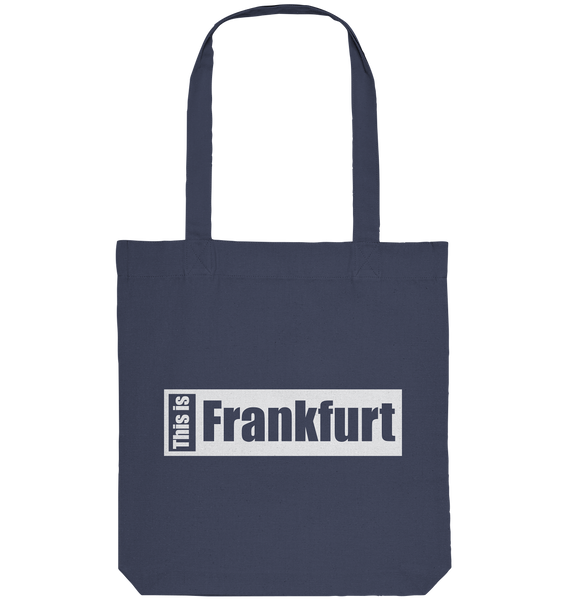 N.O.S.W. BLOCK Fanblock City Tote-Bag "THIS IS FRANKFURT" Organic Baumwolltasche midnight blue