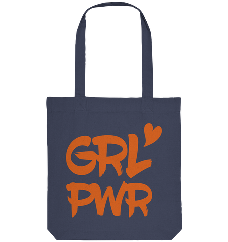 N.O.S.W. BLOCK Teamsport Tote-Bag "GRL PWR" Organic Baumwolltasche midnight blue