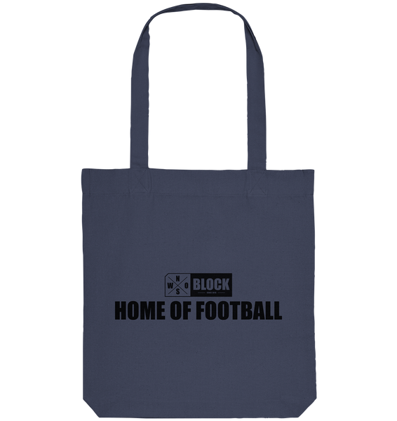 N.O.S.W. BLOCK Organic Tote-Bag "HOME OF FOOTBALL" Baumwolltasche midnight blue