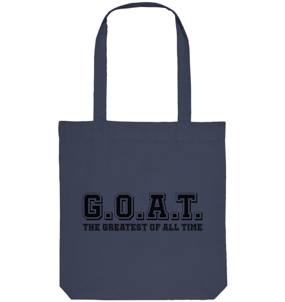 N.O.S.W. BLOCK Teamsport Tote-Bag "G.O.A.T." Organic Baumwolltasche midnight blue