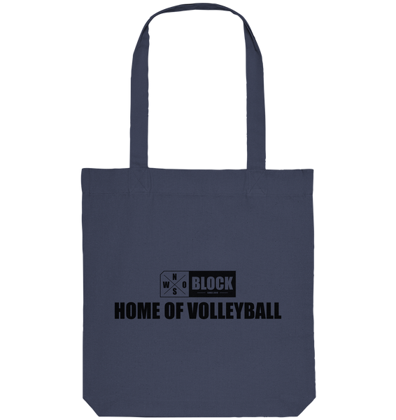 N.O.S.W. BLOCK Tote-Bag "HOME OF VOLLEYBALL" Organic Baumwolltasche midnight blue