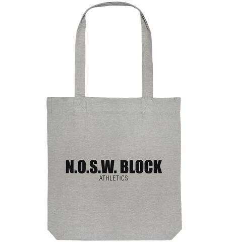N.O.S.W. BLOCK Tote-Bag "N.O.S.W. BLOCK ATHLETICS" Organic Baumwolltasche heather grau