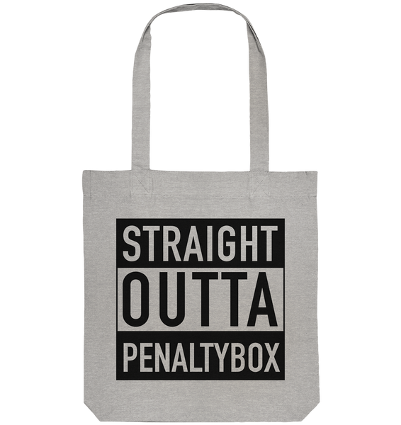 N.O.S.W. BLOCK Fanblock Organic Tote-Bag "STRAIGHT OUTTA PENALTY BOX" Baumwolltasche heather grau