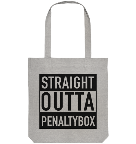 N.O.S.W. BLOCK Fanblock Organic Tote-Bag "STRAIGHT OUTTA PENALTY BOX" Baumwolltasche heather grau