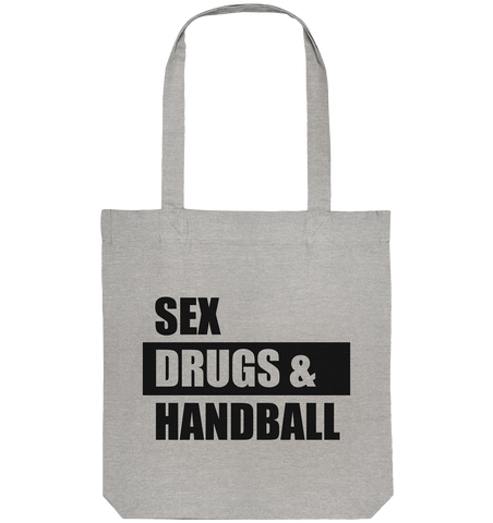 N.O.S.W. BLOCK Fanblock Tote-Bag "SEX, DRUGS & HANDBALL" Organic Baumwolltasche heather grau