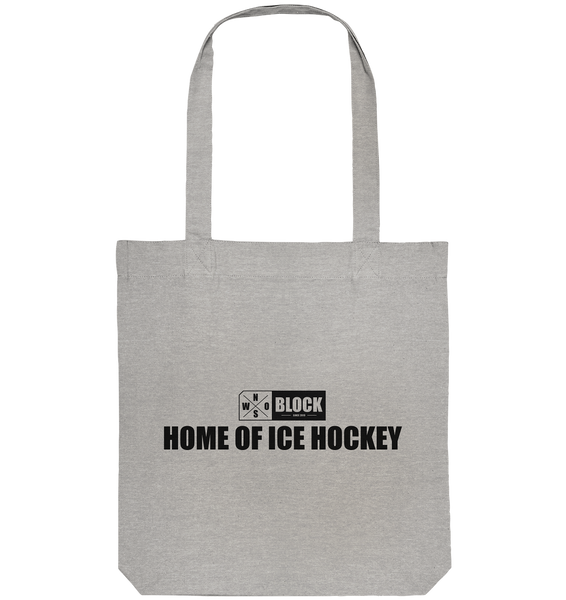 N.O.S.W. BLOCK Tote-Bag "HOME OF ICE HOCKEY" Organic Baumwolltasche heather grey