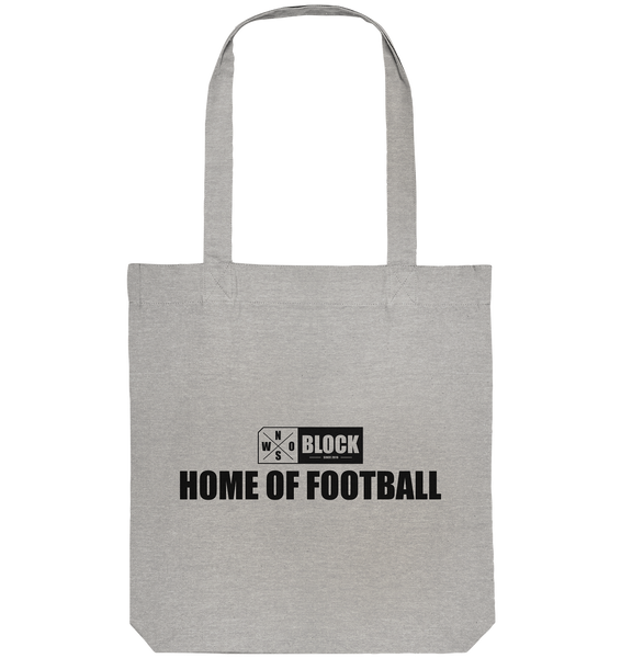 N.O.S.W. BLOCK Organic Tote-Bag "HOME OF FOOTBALL" Baumwolltasche heather grau