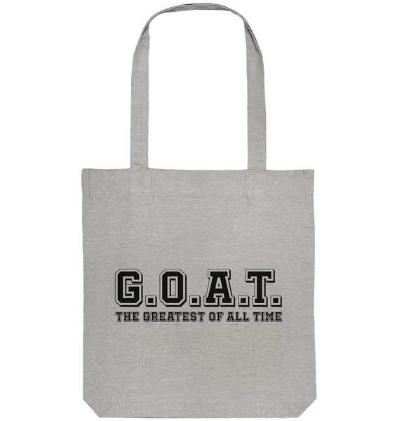 N.O.S.W. BLOCK Teamsport Tote-Bag "G.O.A.T." Organic Baumwolltasche heather grau