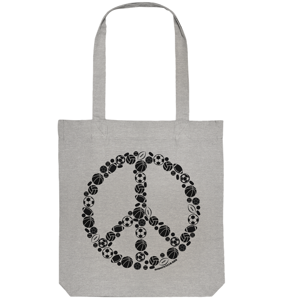 N.O.S.W. BLOCK Tote-Bag "SPORTS FOR PEACE" Organic Baumwolltasche heather grau