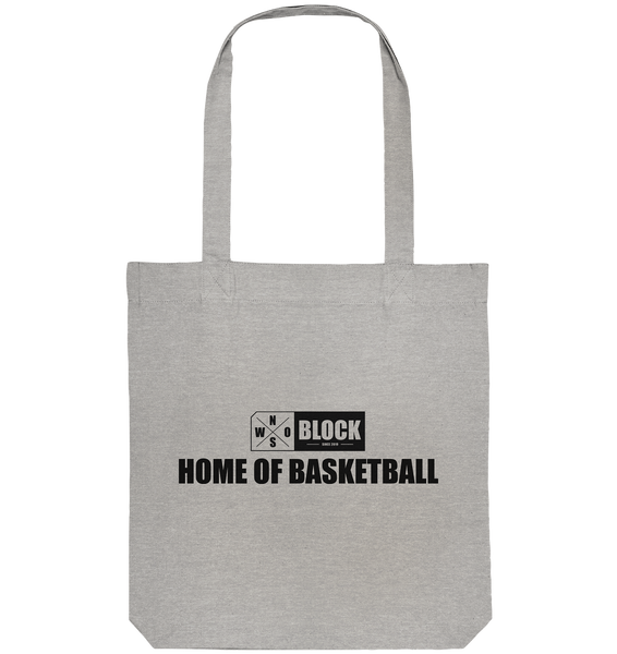 N.O.S.W. BLOCK Organic Tote-Bag "HOME OF BASKETBALL" Baumwolltasche heather grau