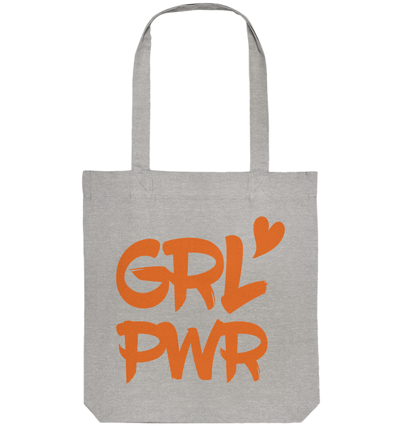 N.O.S.W. BLOCK Teamsport Tote-Bag "GRL PWR" Organic Baumwolltasche heather grau