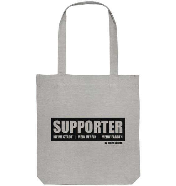 N.O.S.W. BLOCK SUPPORTER Tote-Bag "MEINE STADT | MEIN VEREIN | MEINE FARBEN" Organic Baumwolltasche heather grau