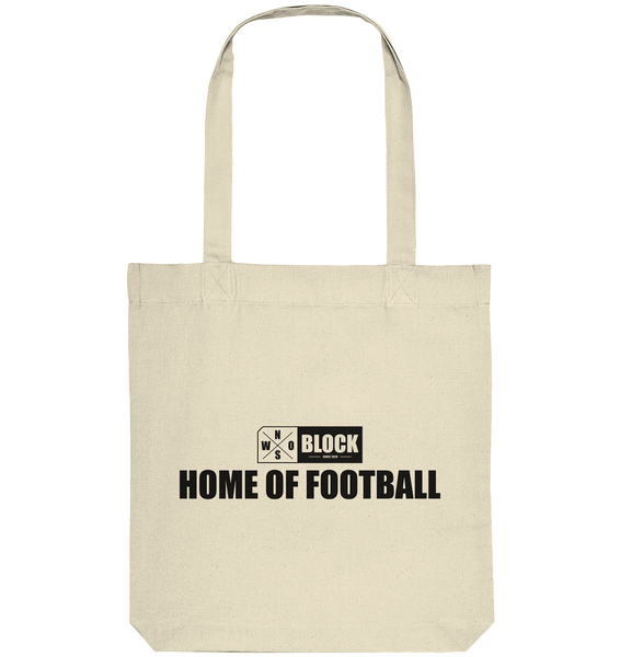 N.O.S.W. BLOCK Organic Tote-Bag "HOME OF FOOTBALL" Baumwolltasche natural