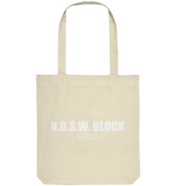 N.O.S.W. BLOCK Tote-Bag "N.O.S.W. BLOCK GIRLS" Organic Baumwolltasche natural