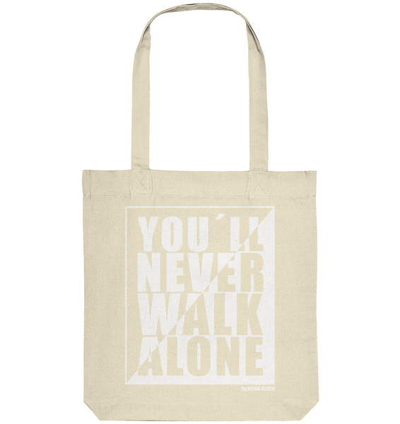 N.O.S.W. BLOCK Fanblock Tote-Bag "YOU´LL NEVER WALK ALONE" Organic Baumwolltasche natural