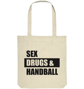 N.O.S.W. BLOCK Fanblock Tote-Bag "SEX, DRUGS & HANDBALL" Organic Baumwolltasche natural
