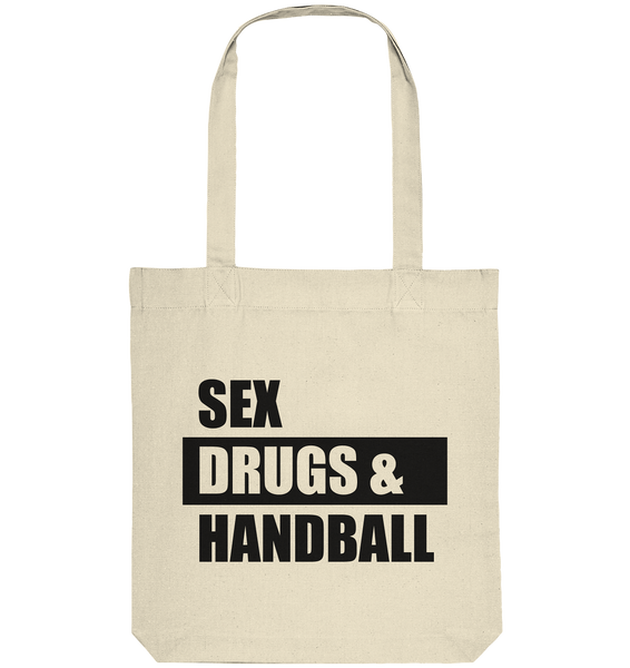 N.O.S.W. BLOCK Fanblock Tote-Bag "SEX, DRUGS & HANDBALL" Organic Baumwolltasche natural