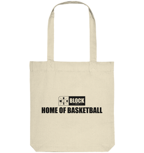 N.O.S.W. BLOCK Organic Tote-Bag "HOME OF BASKETBALL" Baumwolltasche natural