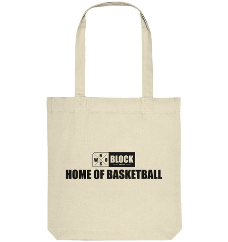 N.O.S.W. BLOCK Organic Tote-Bag "HOME OF BASKETBALL" Baumwolltasche natural