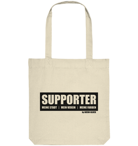 N.O.S.W. BLOCK SUPPORTER Tote-Bag "MEINE STADT | MEIN VEREIN | MEINE FARBEN" Organic Baumwolltasche natural