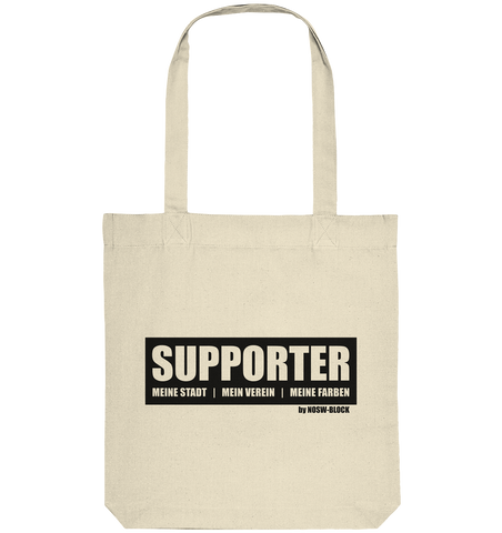 N.O.S.W. BLOCK SUPPORTER Tote-Bag "MEINE STADT | MEIN VEREIN | MEINE FARBEN" Organic Baumwolltasche natural